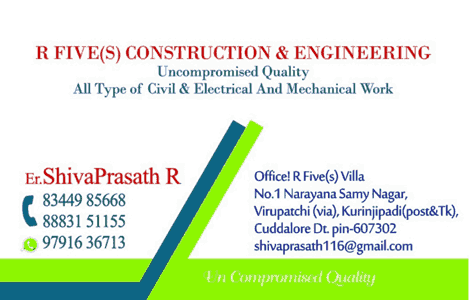 R Five Construction Company in Cuddalore
